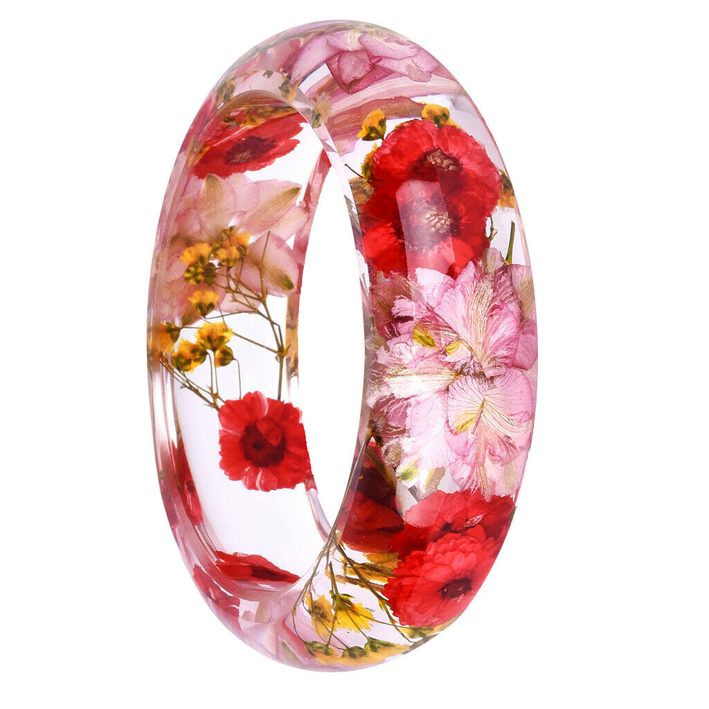 Dry Flower Wrist Bracelet Shiny Clear Bracelet for Woman Gift
