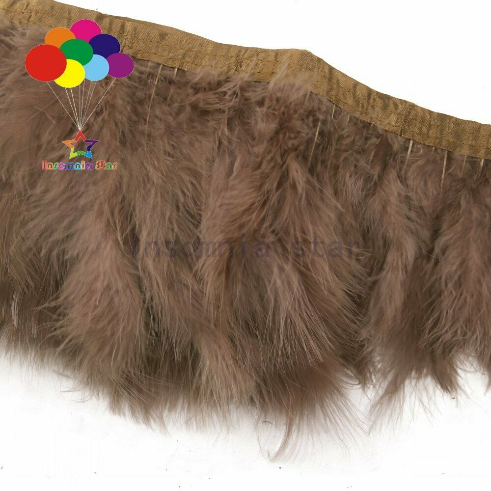 2 meter Soft Marabou Turkey Feather Trims Trimming 6-7 inch Decor Ribbon for DIY