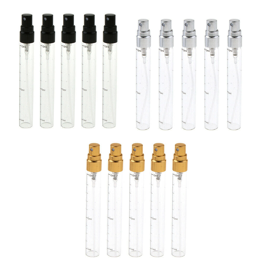 15x 10mL Glass Refillable Perfume Empty Travel Spray Bottle Useful NEW