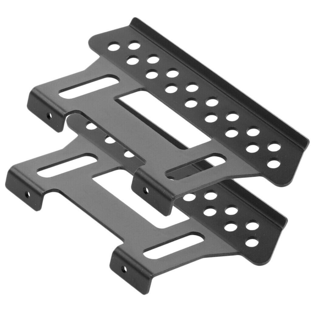 Lot 2 CNC Metal Side Step Pedals Foot Plate DIY Mounting Bracket Kit for 1:10