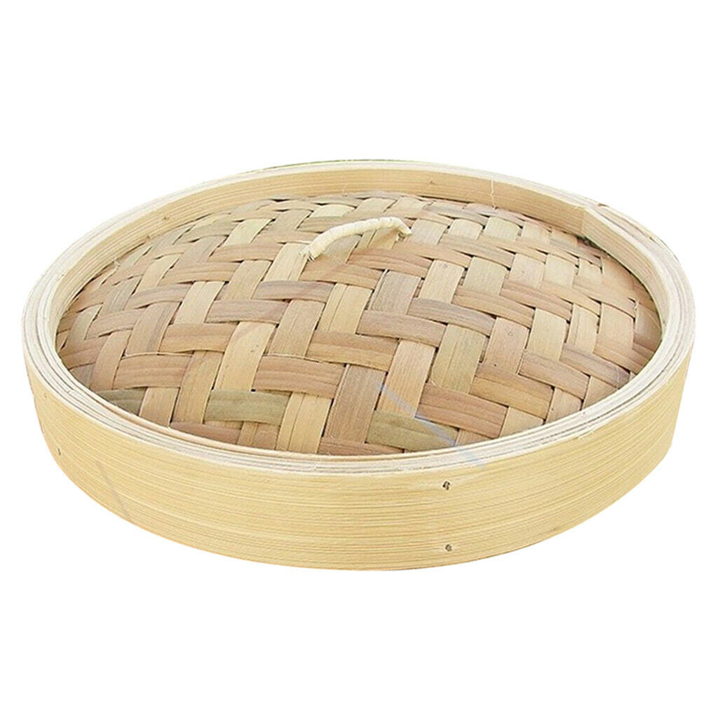 2X Asian Bamboo Steamer Lid Round Rice Meat Seafood Buns Steamer Lid 26cm