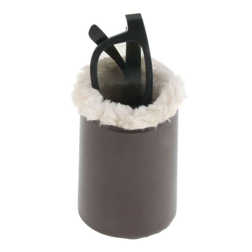 2 Pack Soft Plush Lined Eyeglasses Holder PU Leather Glasses Stand Case