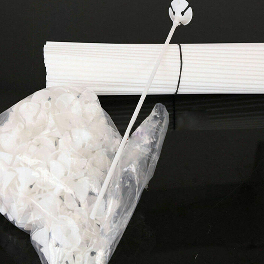 Plastic support rod Latex Balloon Holder Sticks with Wedding Party Decor White