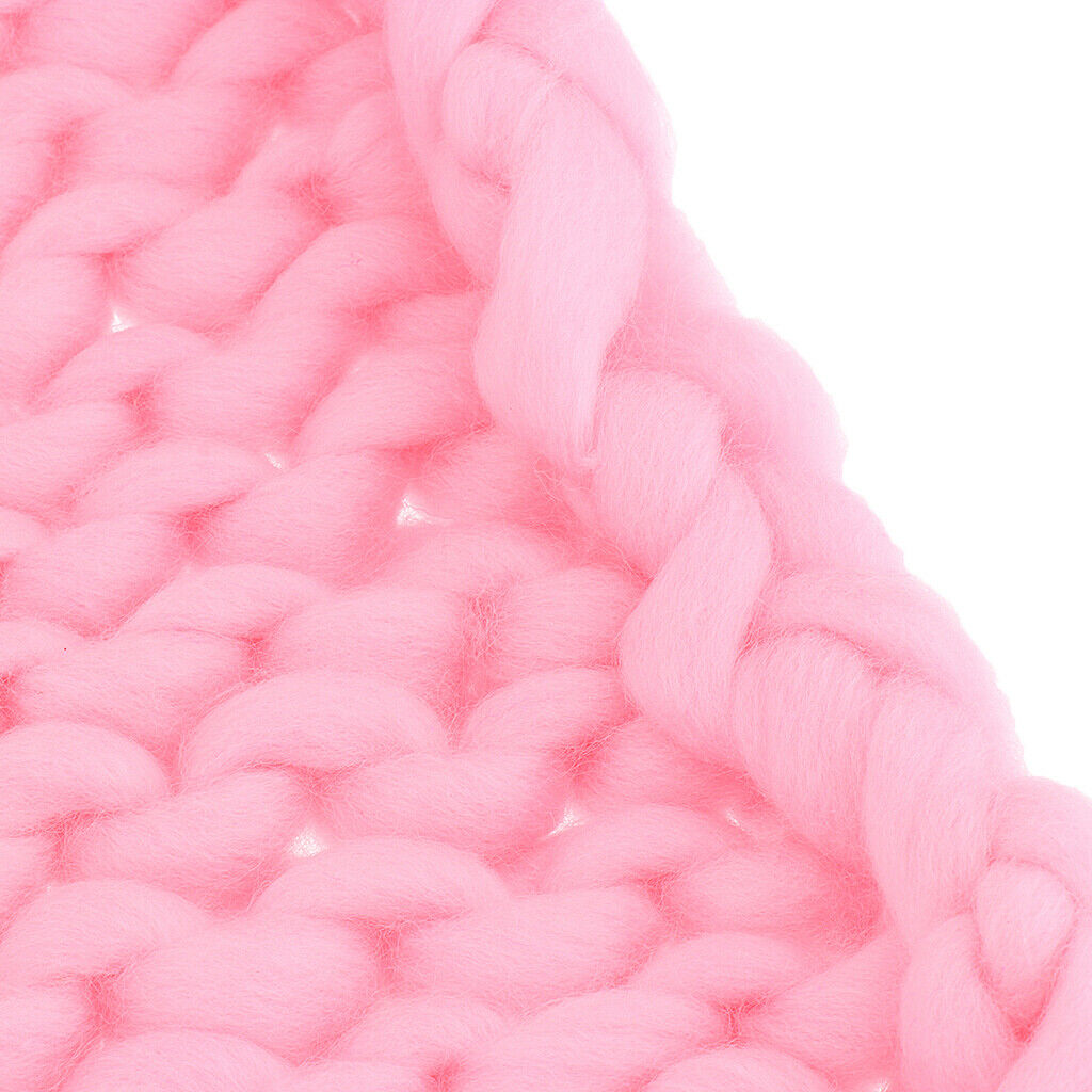 Newborn Baby Kid Photography Prop Handmade Wool Knitting Balls Blanket - Pink