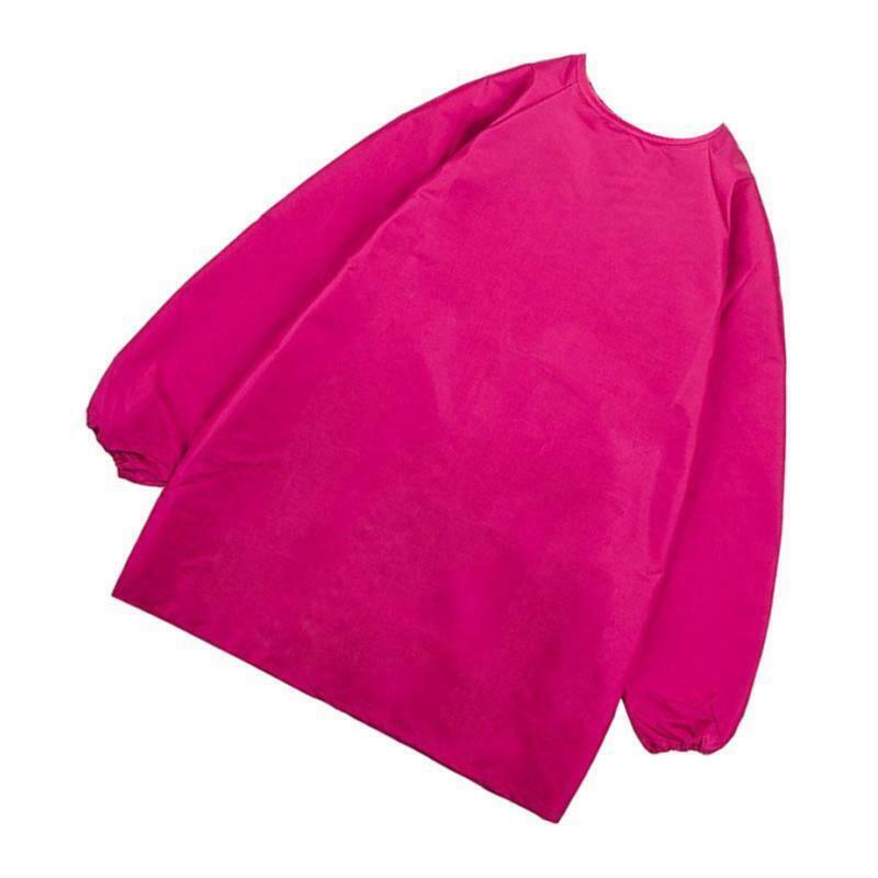 Kids Apron Long Sleeve Waterproof Smock for Painting Drawing S/M/L Rose M