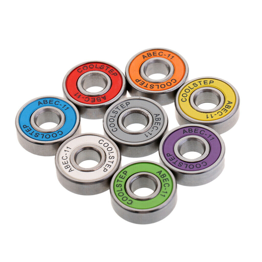 8Packs Skateboard Bearings Longboard Bearings Scooter Bearings ABEC-11