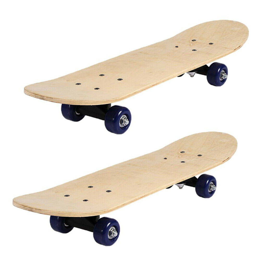 2Pc 24inch Blank Skateboard Decks 7-Layer Maple Double Concave Natural Skate Pro