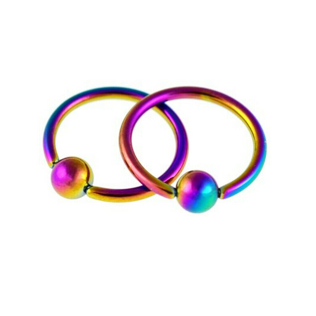 2 Pairs 16G 4mm 316L Stainless Steel Captive Bead Nose Helix Piercing Rings