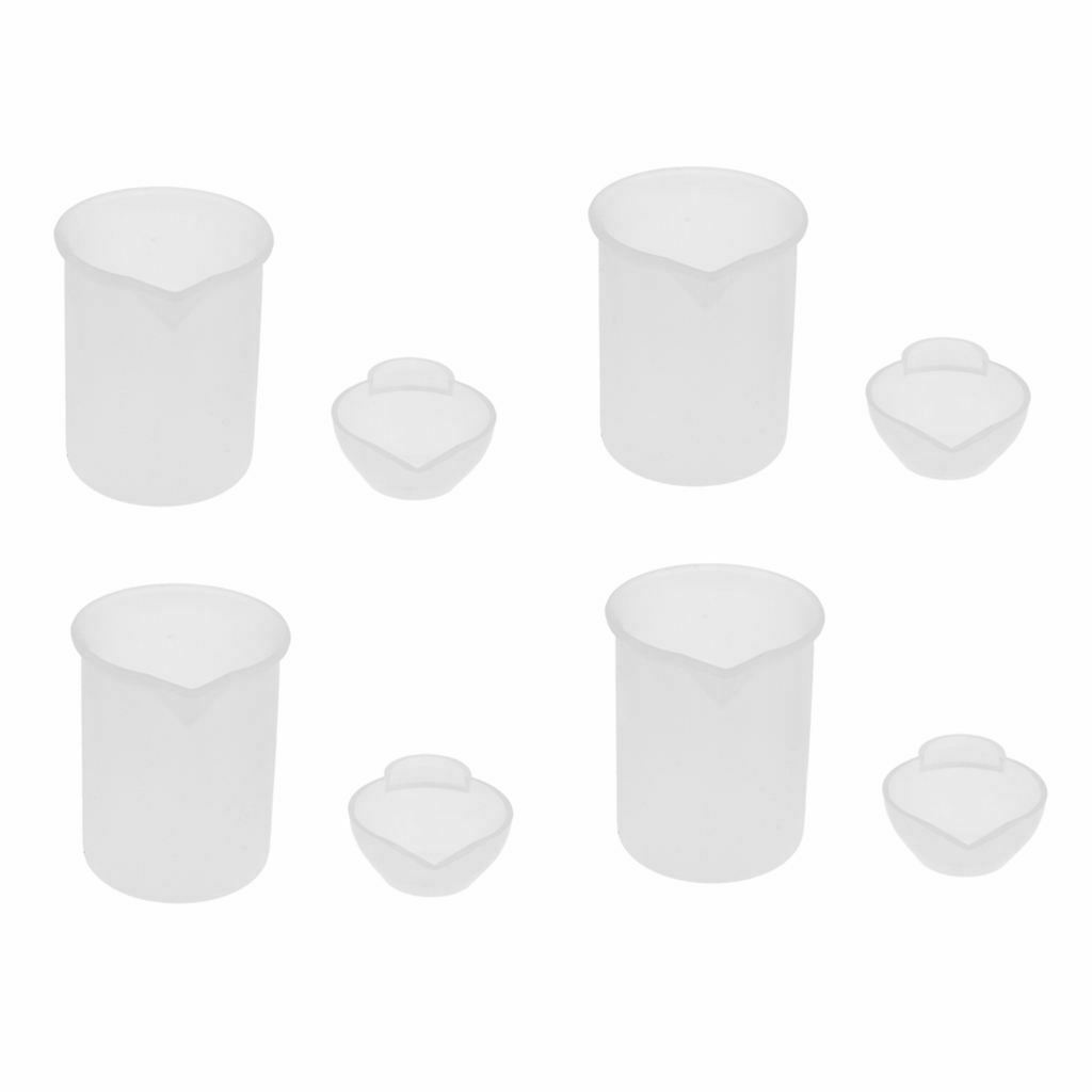 2 Types (8pcs) Graduated Transparent Polypropylene Cups 100ML Measuring Cup for