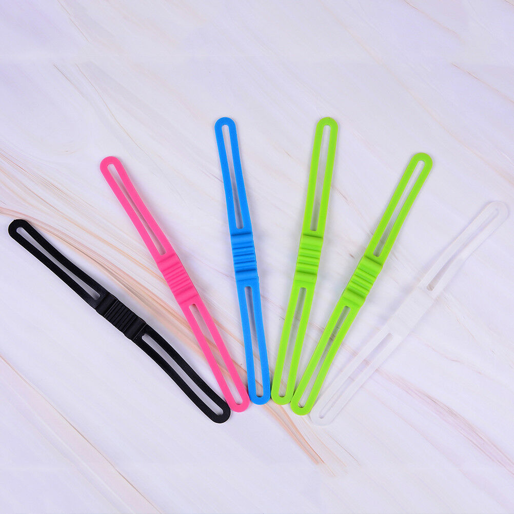 5Pcs silicone strap bike front light holder bicycle handlebar fixing tie.l8