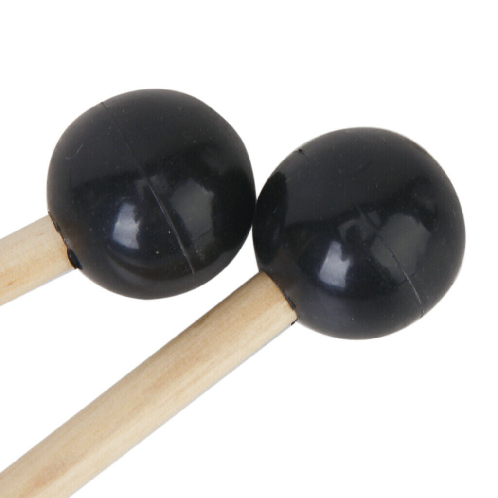 Pair of Glockenspiel Drumsticks Drumsticks Birch Wood Handle Soft Rubber Head