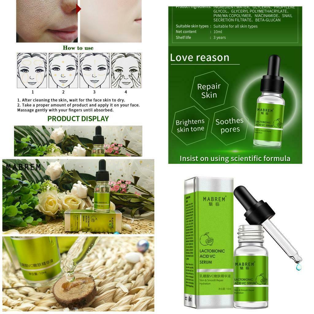 Natural Collagen Lactobionic Acid VC Serum Removes Keratin Blackhead Essence