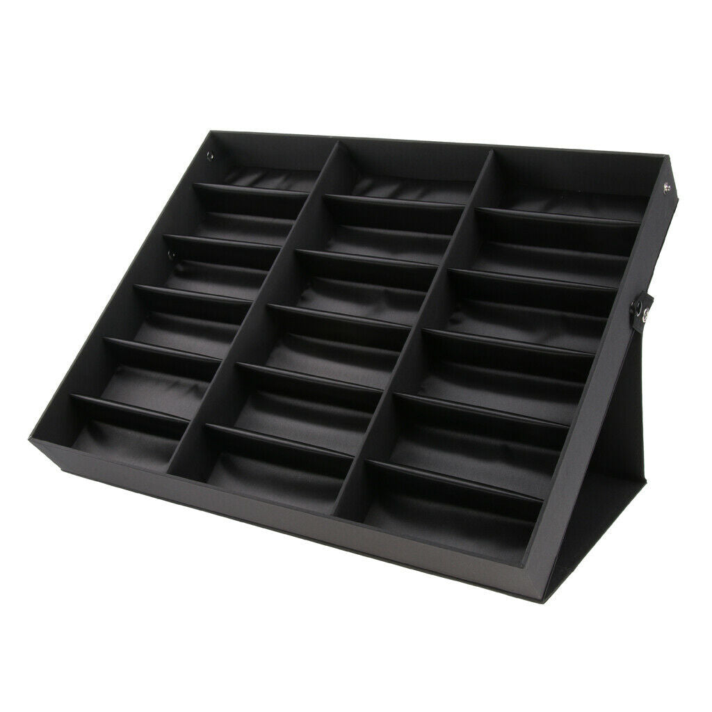 18 x Sunglass Jewelry Display Rack Eyewear Storage Case Stand Holder Black