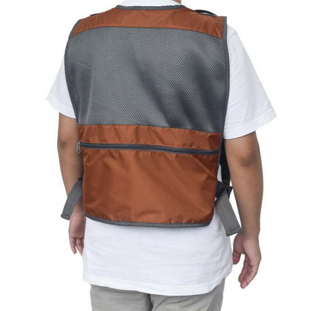Breathable Multi-pockets Fishing Vest Adjustable for Men and Women, for Fly Bass