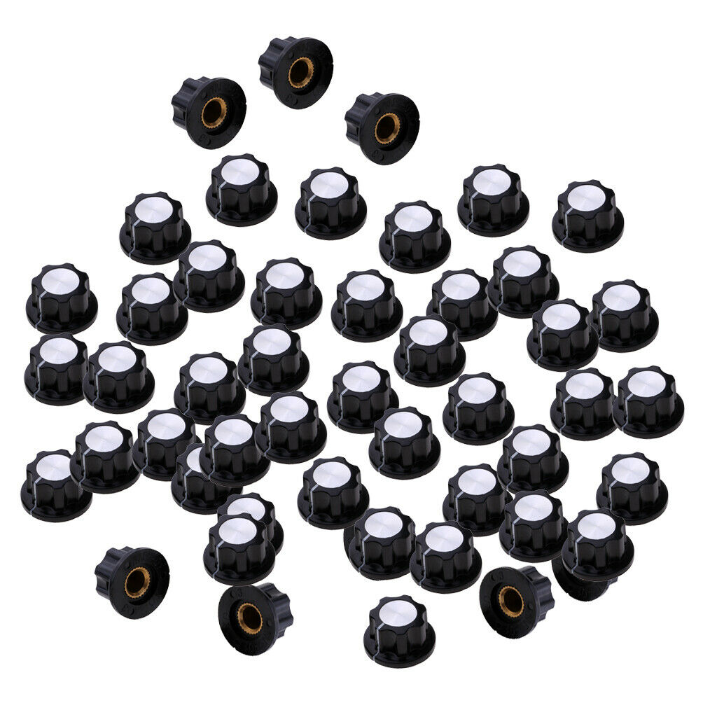50 Pieces Plastic Potentiometer Volume Control Rotary Bakelite Knob