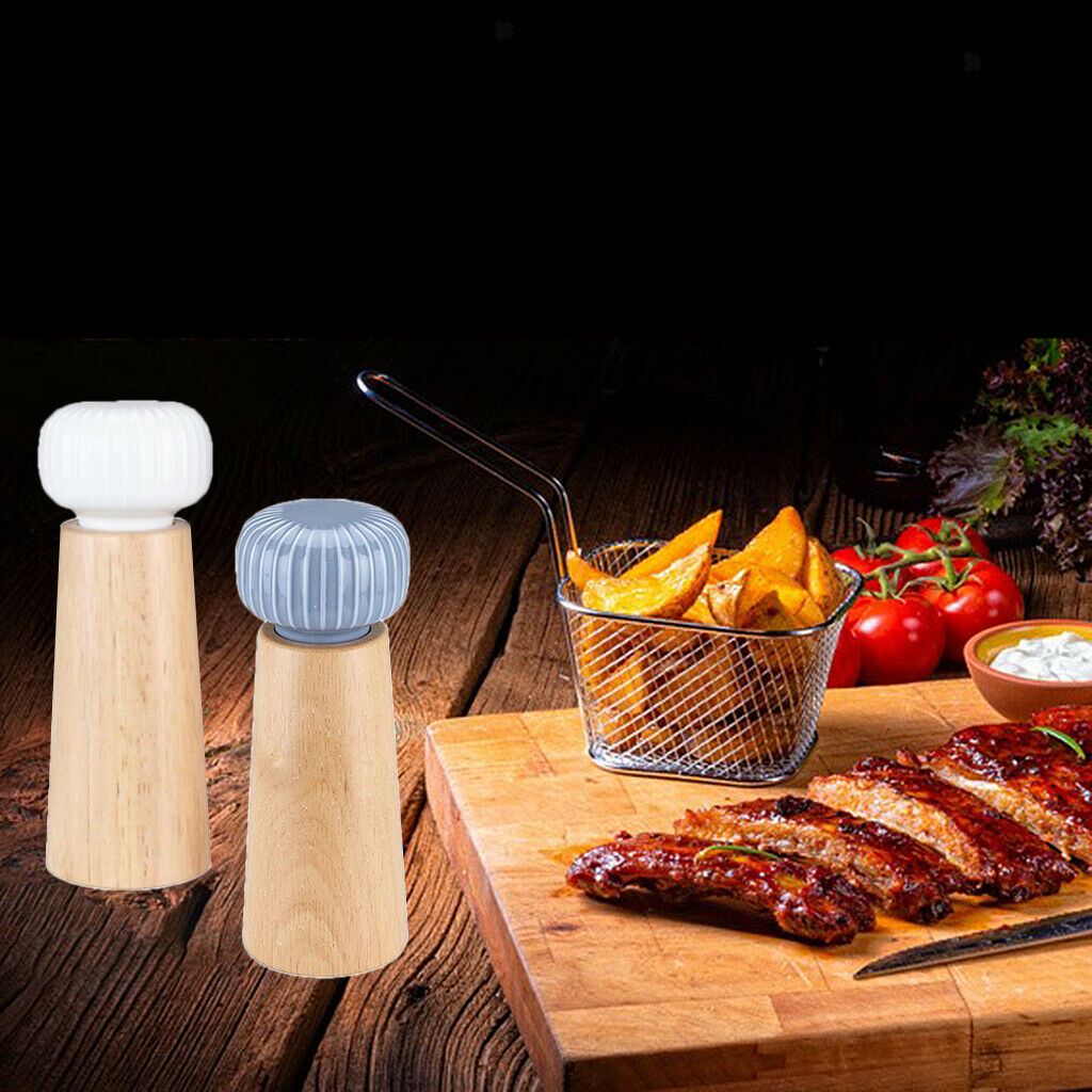 2PCS Premium Refillable Salt and Pepper Grinder Set Seasoning Mills Grinder