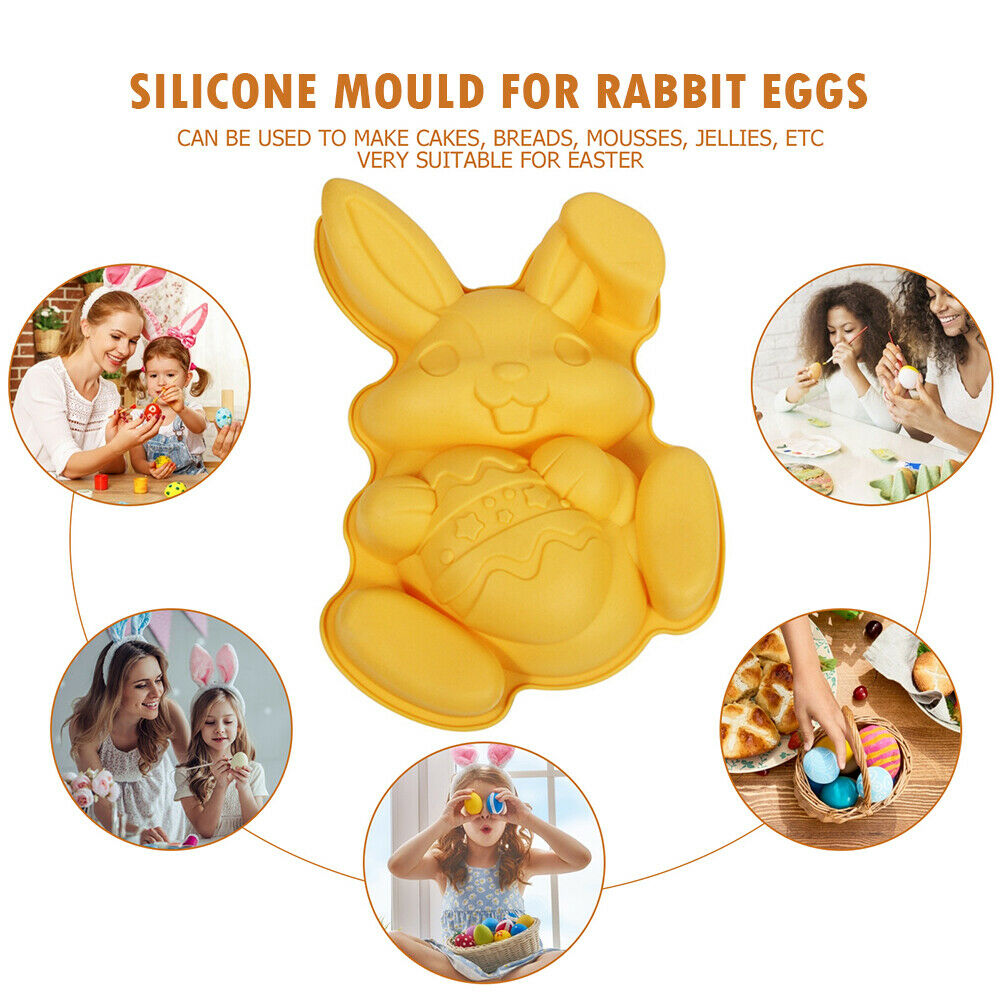 DIY Cake Mold Easter Bunny Silicone Chocolate Pastry Molds Kitchen Gadget @