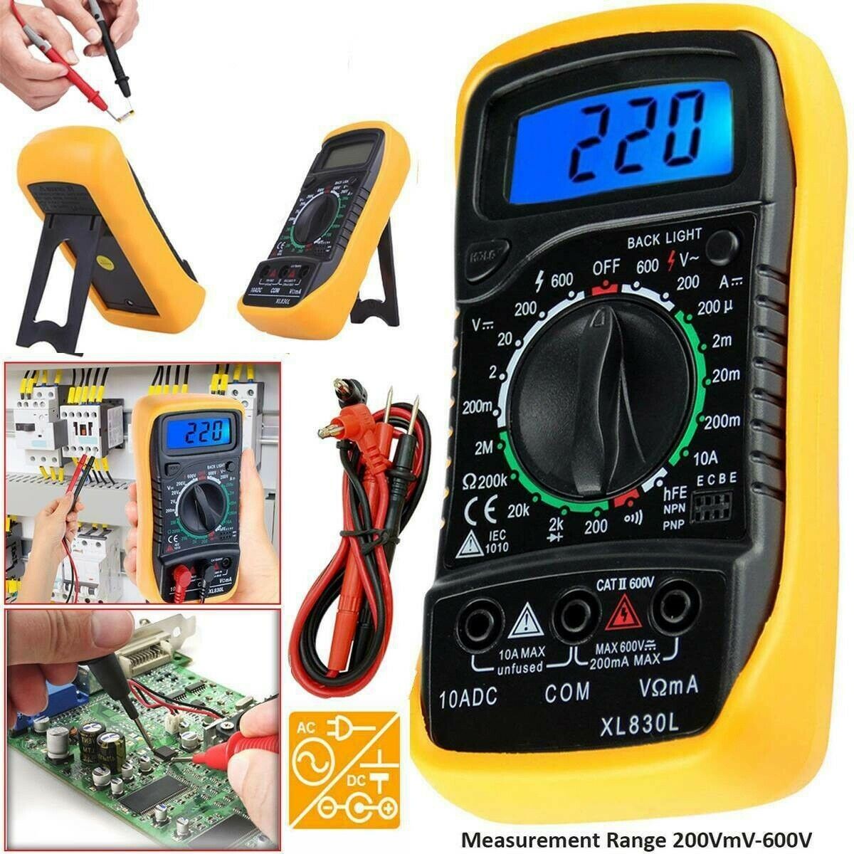 Digital Multimeter XL-830L LCD Voltmeter Ammeter Ohmmeter OHM VOLT Tester Meter