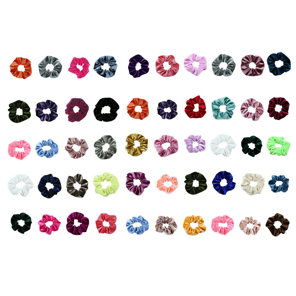 60Pcs Mixed Hair Scrunchies Stretchable Scrunchy Hair Ties Bands for Women's
