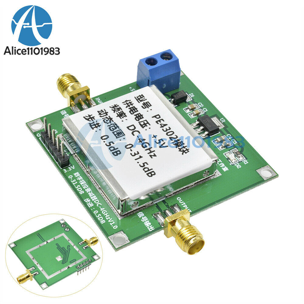 PE4302 Digital Programmable Step Attenuator Module DC 4GHZ 0-31.5DB 0.5dB RF