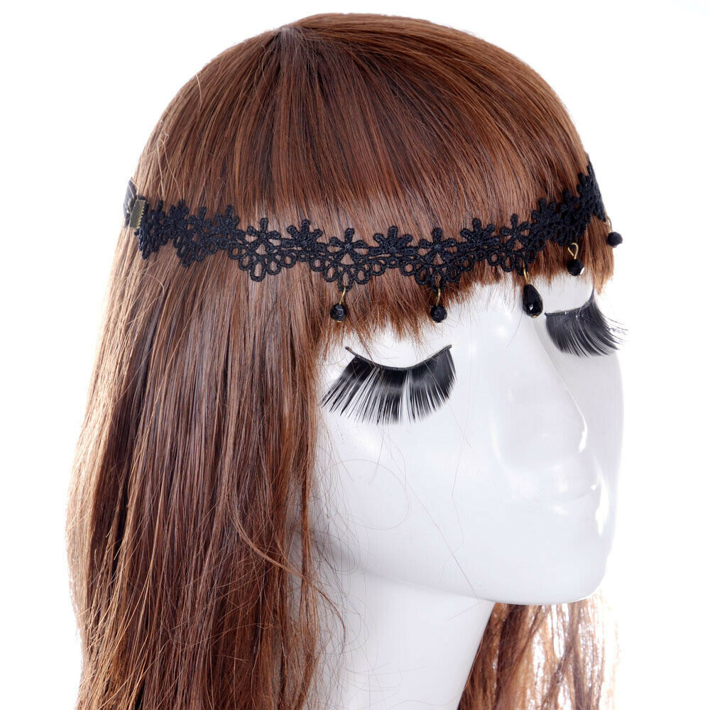 Headband Retro Lace Black Hair Jewelry Head Wear  Bridal Band Boho Accessory