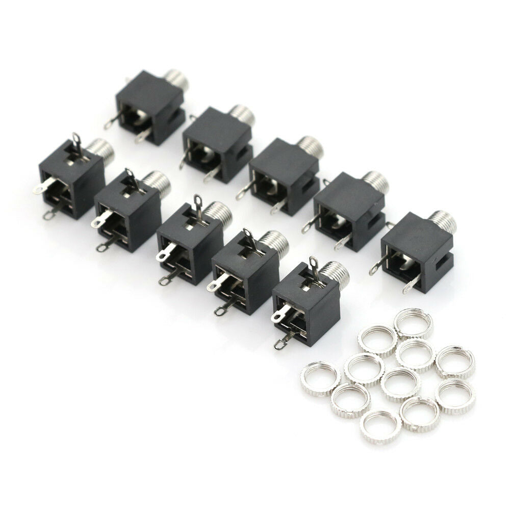 10 Pcs Panel PCB Female 3.5mm Headphone Jack Audio Connector.l8