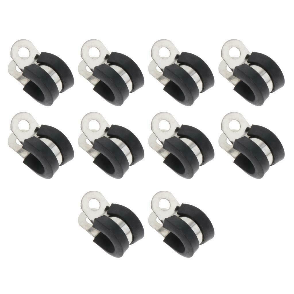 10Pcs 13mm 1/2" P Tube Clips Pipe Line Clamp P Type Marine Grade 13x36mm