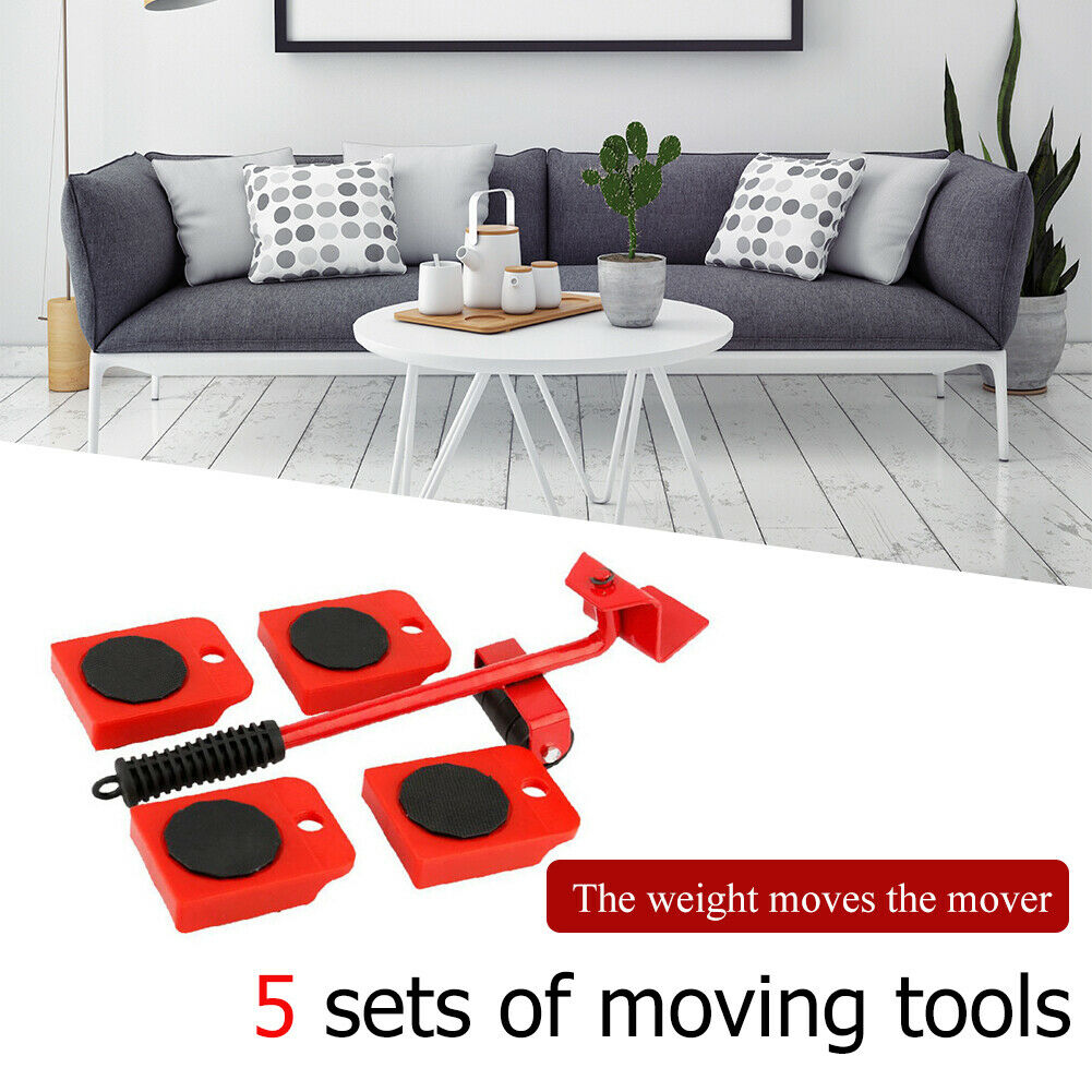 5pcs Furniture Moving Transport Set Lifter Heavy Object Handling Tool Mover @