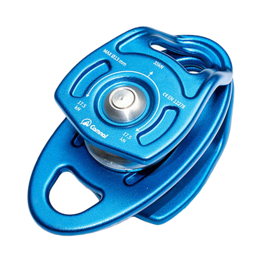Double Sheaves Mobile Pulley 35KN for Rope   Tree Climbing Industrial