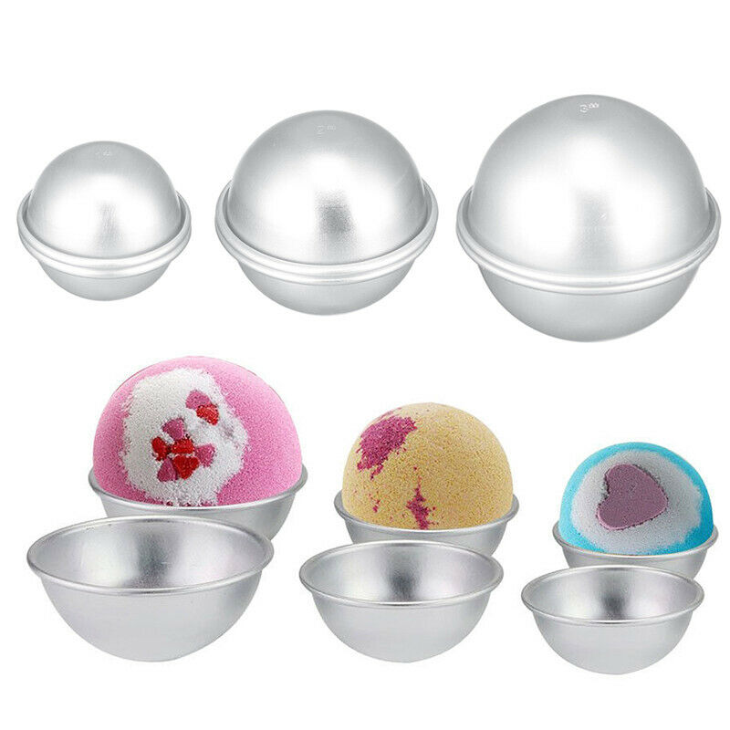 6PCS Round Aluminium Alloy Bath Bomb Molds DIY Tool Bath Bomb Salt Ball C.l8