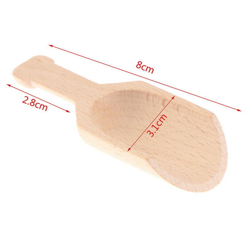 5Pcs 8cm Wooden Scoops Bath Salt Spoon Candy Flour Spoon Scoops Kitchen U.l8