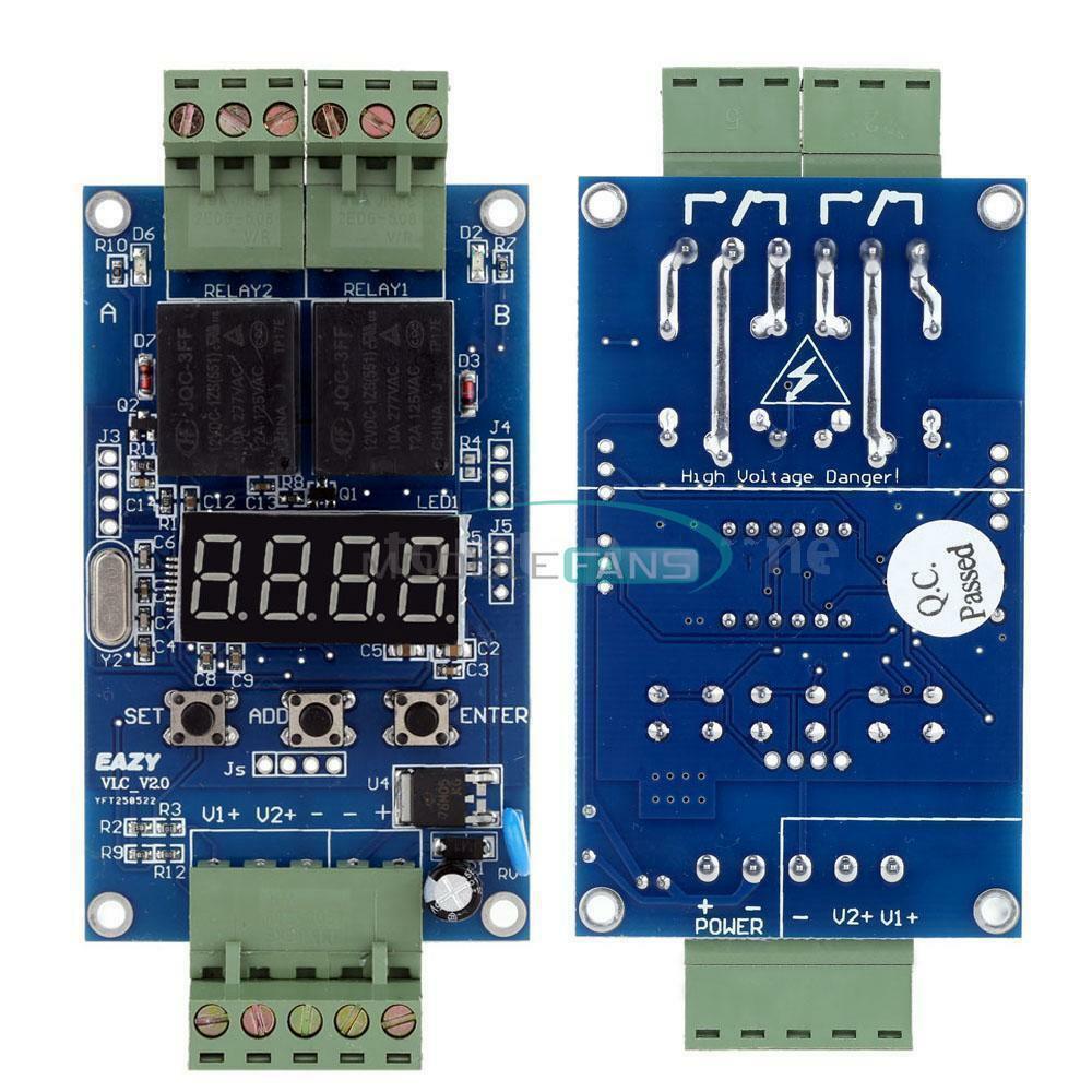 DC12V Dual Programmable Relay Control Board Cycle Delay Timer Switch Module MF