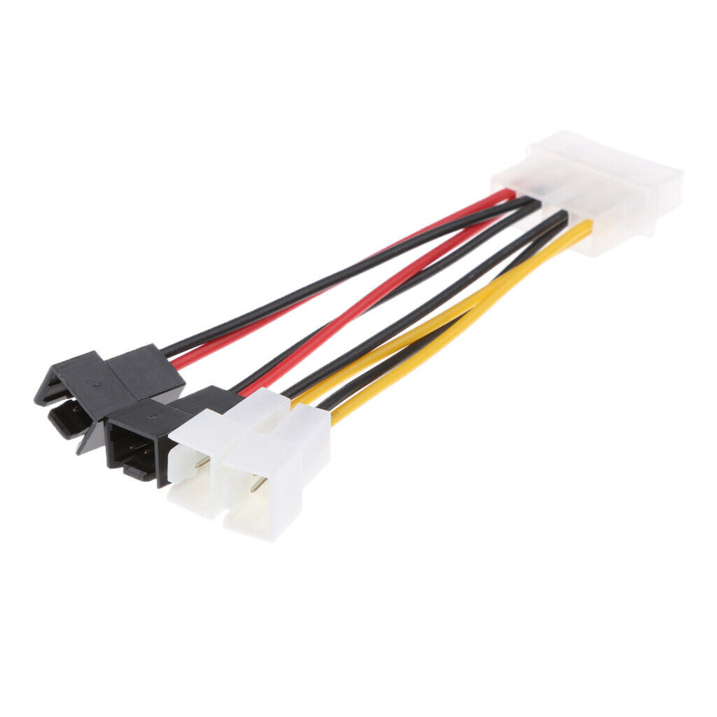 4pieces 4-Pin  to 4x 3-Pin 5V & 12V Fan Power Connectors Adapter Cable