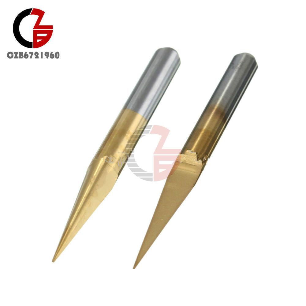 5PCS CNC 3.175mm Carbide PCB Engraving Bits Router Tool 10 Degrees 0.1mm V-Shap