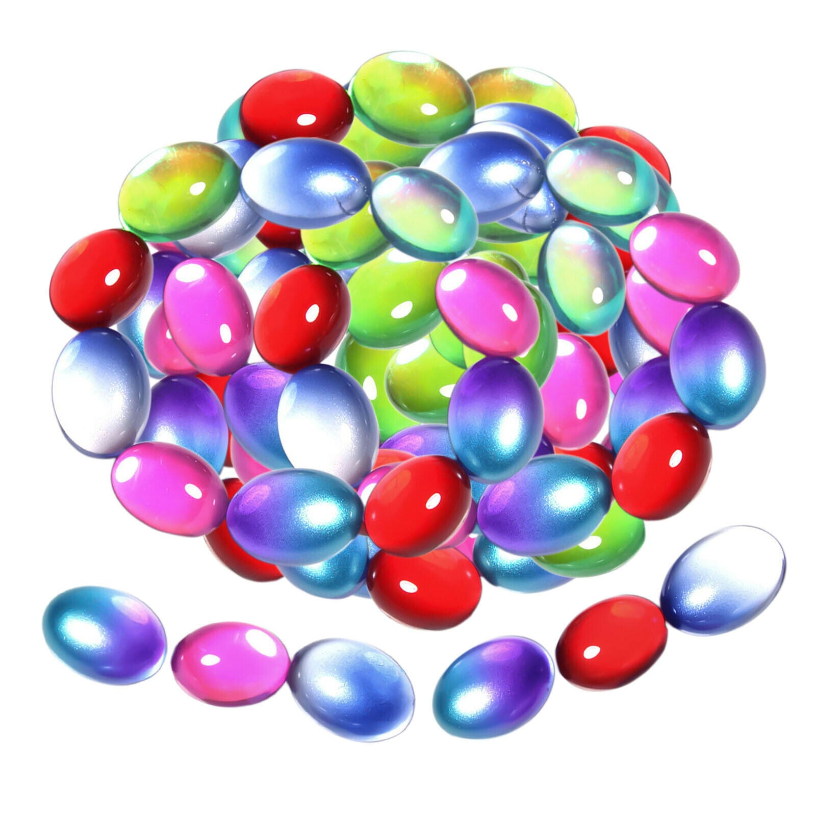 50Pcs Cabochon Flatback Glass Dome DIY Embellishment Jewelry Making Supplies