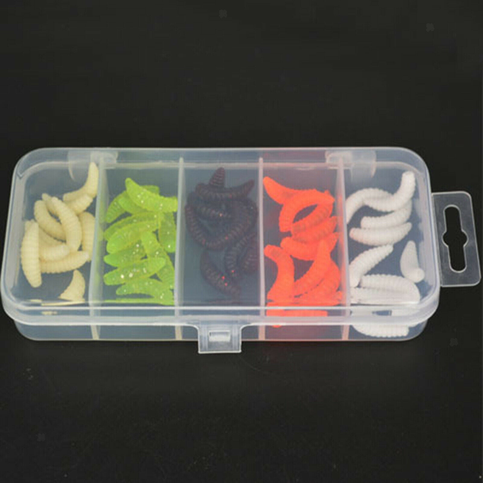 50x Durable Fishing Lures 2cm Freshwater Larva Maggots Trout Bass Grub Baits