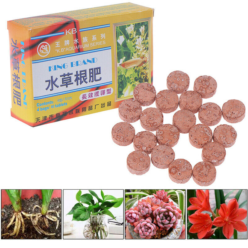 80pcs Aquarium Fish Tank Plant Grass Fertilizer Root Tab Live Water Nutritio Lt