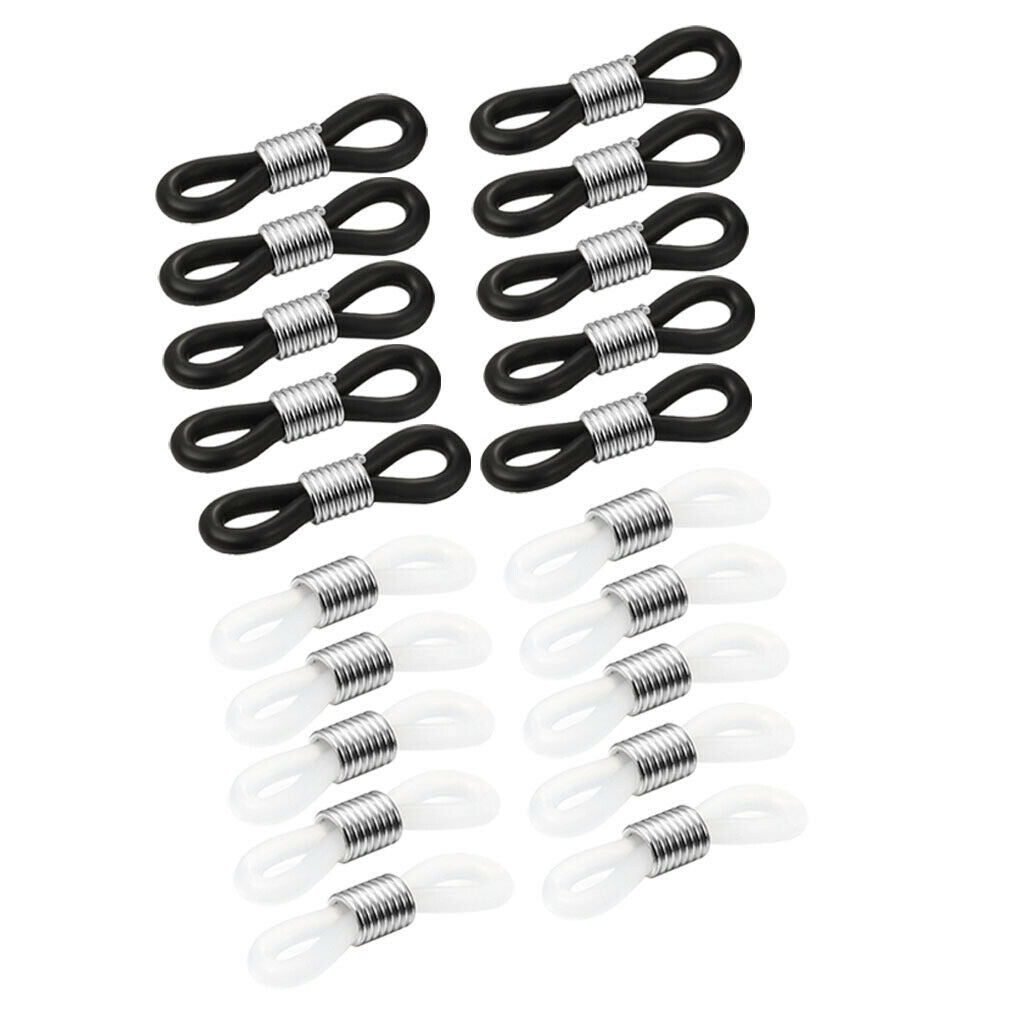 20pcs Rubber Connectors Ends Eyeglass Glasses Holder Repair Chain Cord Loops