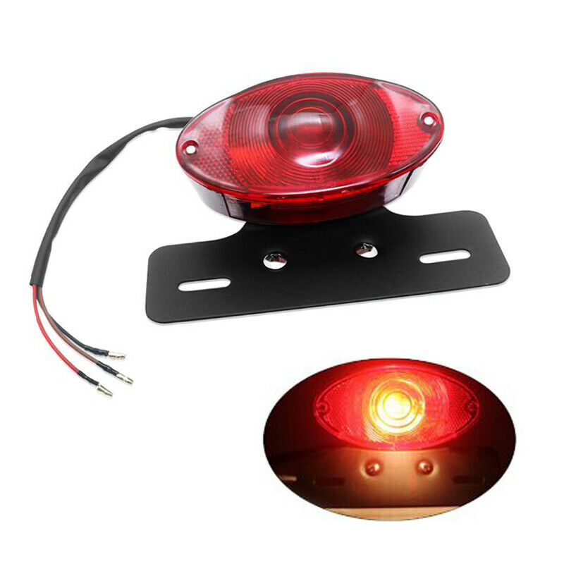 Retro Red LED Rear Brake Light Motorcycle Tail Turn Signal License Plate Lamp