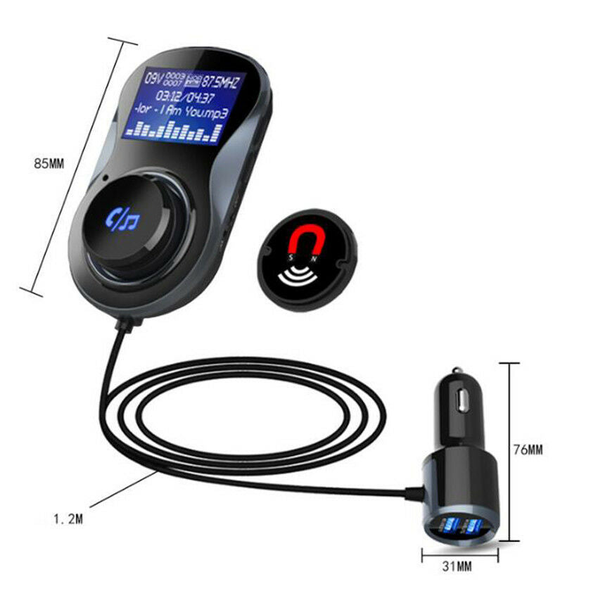Bluetooth Car FM Transmitter MP3 Player Radio Adapter Kit Dual USB USB Charger