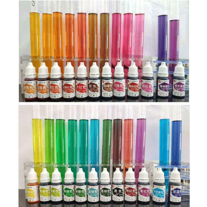 24 Colors 10ml Natural Ink Food Coloring Cake Pastries Cookies DIY Pigment Kit