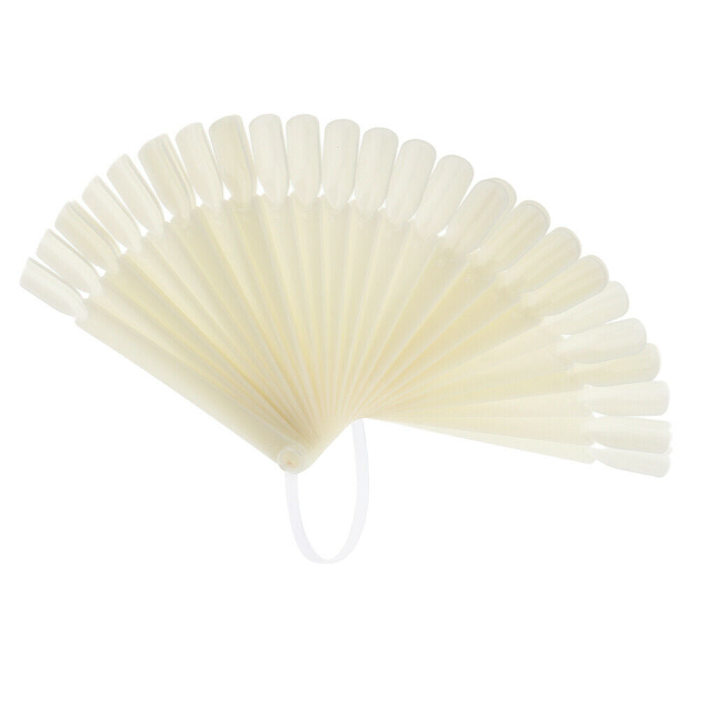 Total 64 Tips Fan-shaped Nail Art Tips Display Board for Salon Home DIY