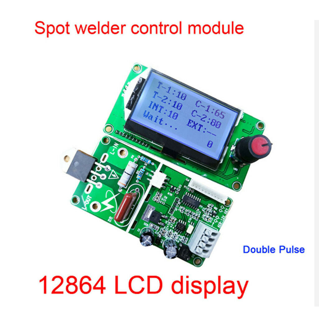 100A Digital LCD Double Pulse Encoder Spot Welder Machine Time Control Board