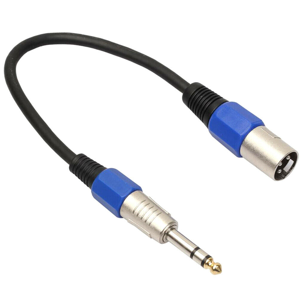 1ft 1/4'' TRS 6.35mm Male To 3 Pin XLR Male Audio Mic Extendsion Cable Cord