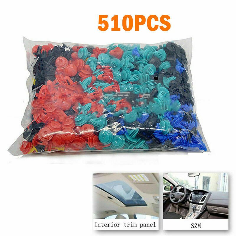 510PCS 8 Kinds Auto Door Bumper Fenders Fastener Retainer Rivet Push Pin Clip