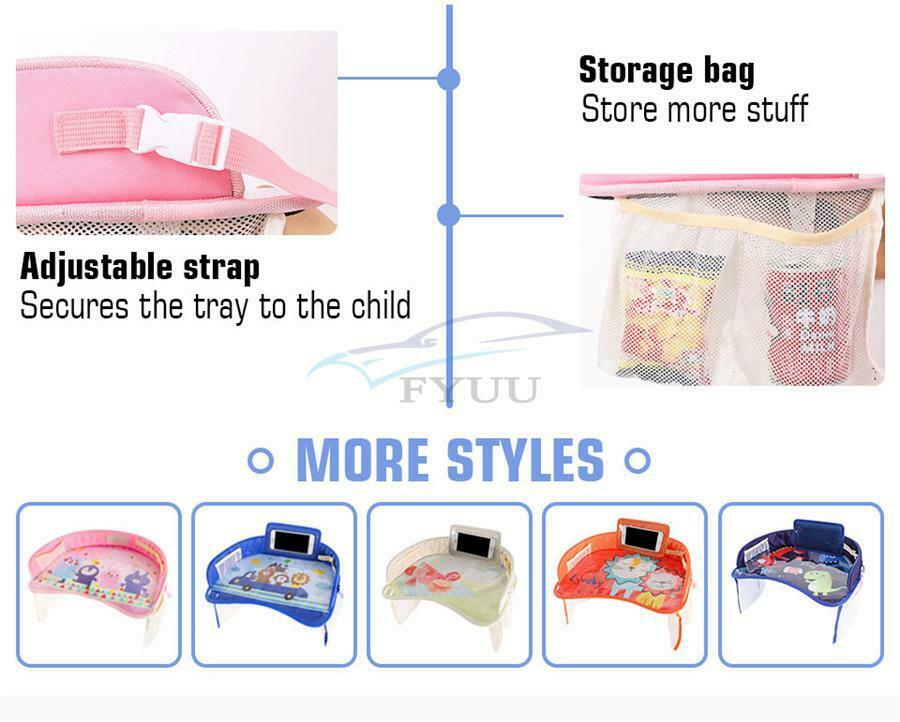 1PCS 42 x 32 x 8CM Portable Pink Cartoon Child Car Seat Table Tray Phone Holder