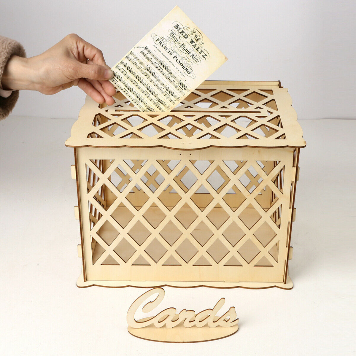 DIY Wooden Wedding Card Post Box with Lock Collection Gift Card Boxes  ï¼ï¼ !QF â˜ª