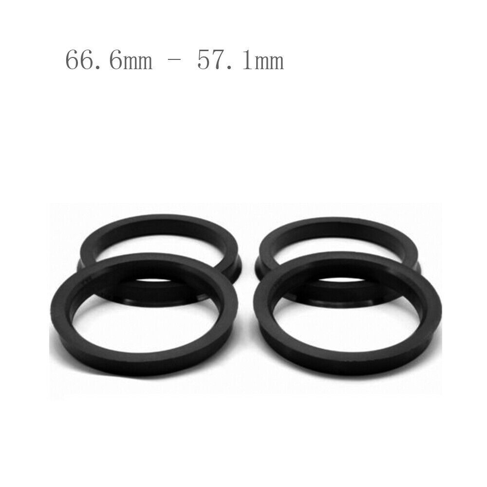 4x Car 66.6mm - 57.1mm Wheel Spigot Hub Centric Hubcentric Ring Plastic