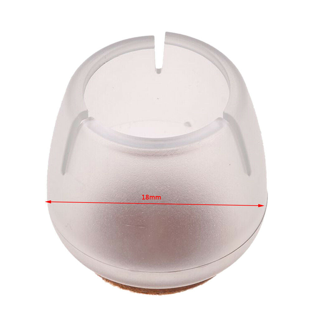 20 Pieces For Round 17-21mm Chair Leg Caps  Protectors Clear