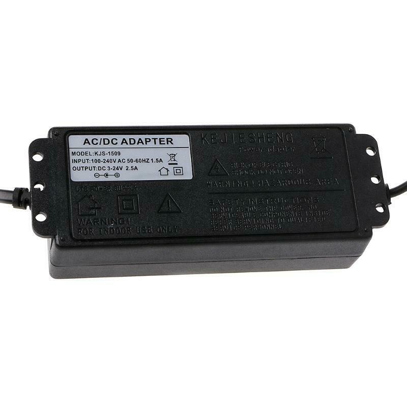 60W 3-24V Adjustable Adapter With Display Screen Of Voltage DC5.5x2.1/2.5mm